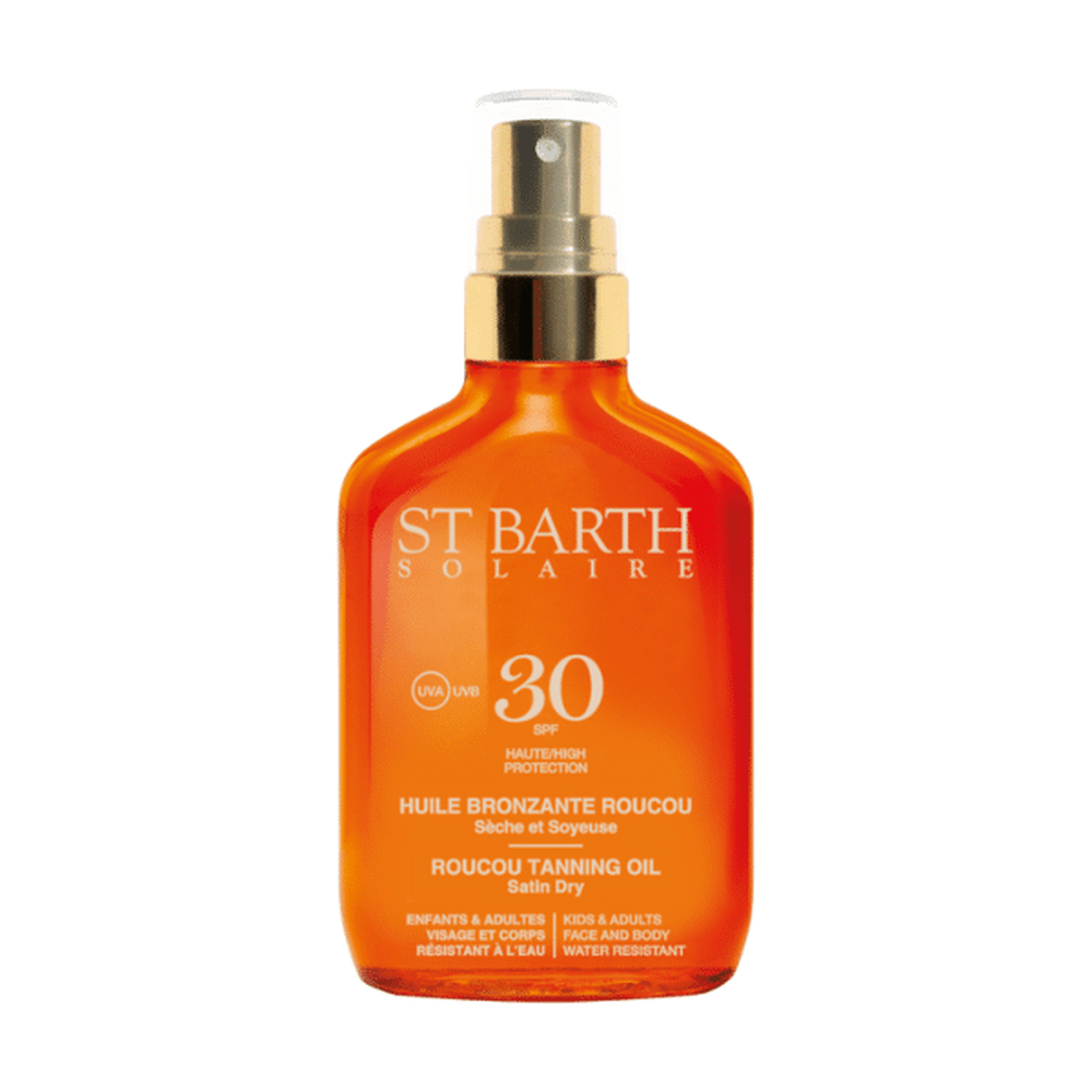 St Barth Tanning Oil Roucou Stain Dry High Protection SPF30 100ml — Ligne St Barth