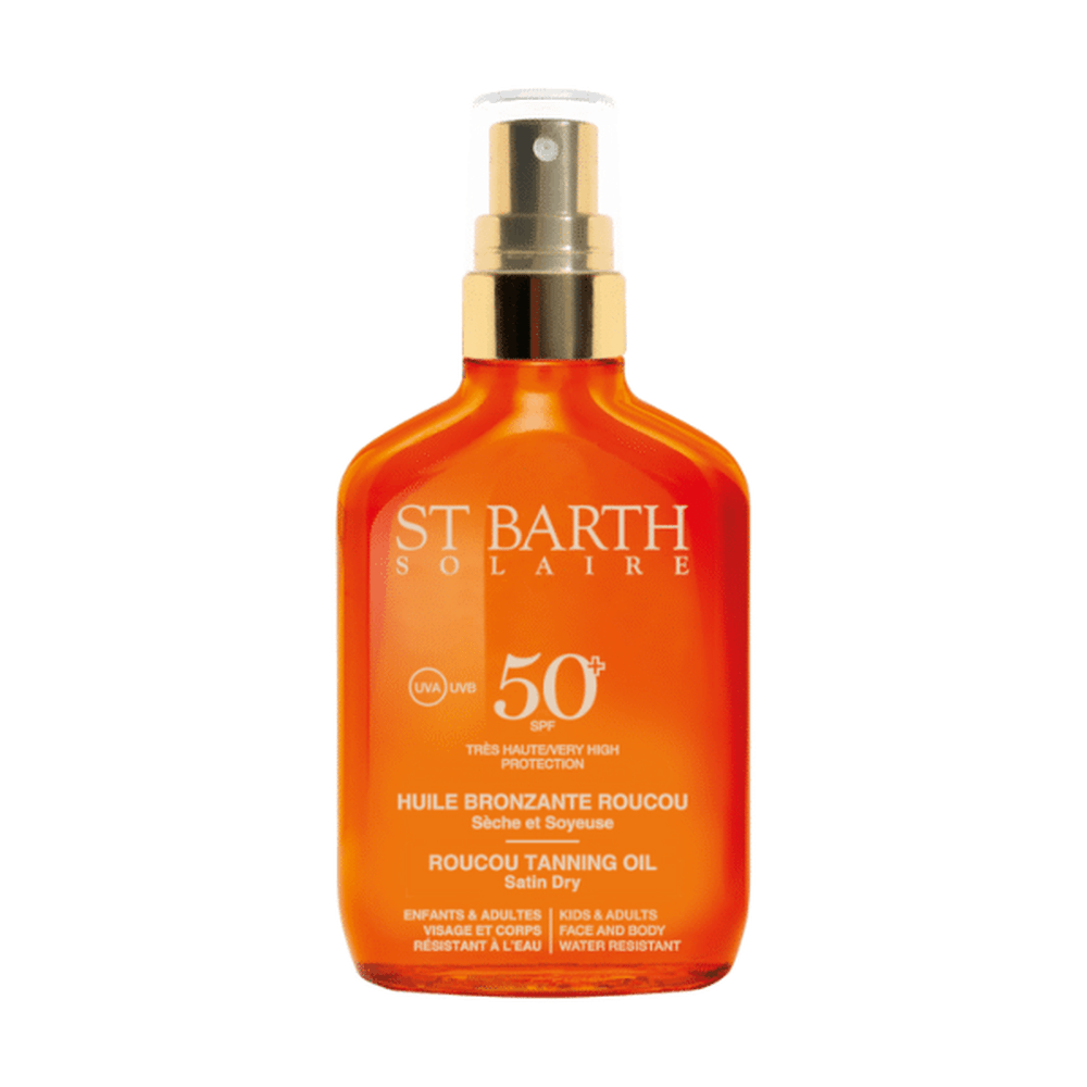 St Barth Tanning Oil Roucou Stain Dry Very High Protection SPF50 100ml — Ligne St Barth