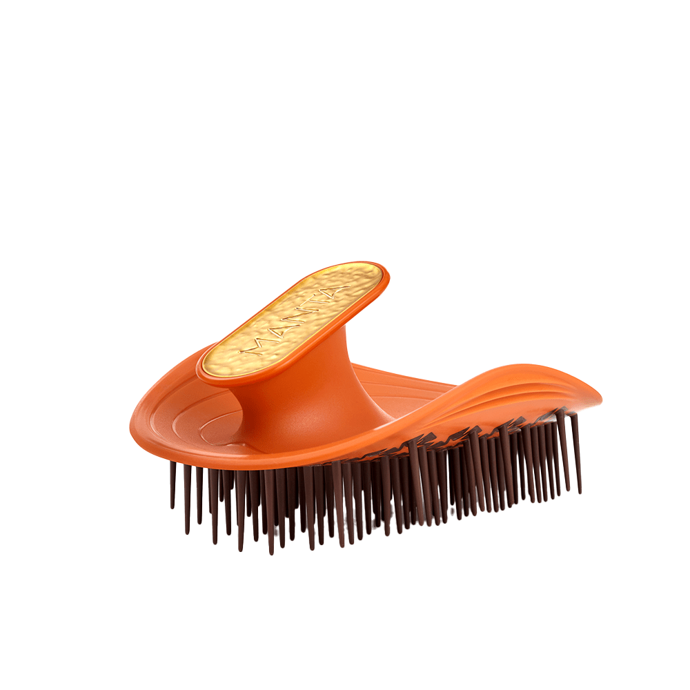 Manta Hair Brush Kinks, Coils & Curls Orange / Gold — Manta Hair Brush