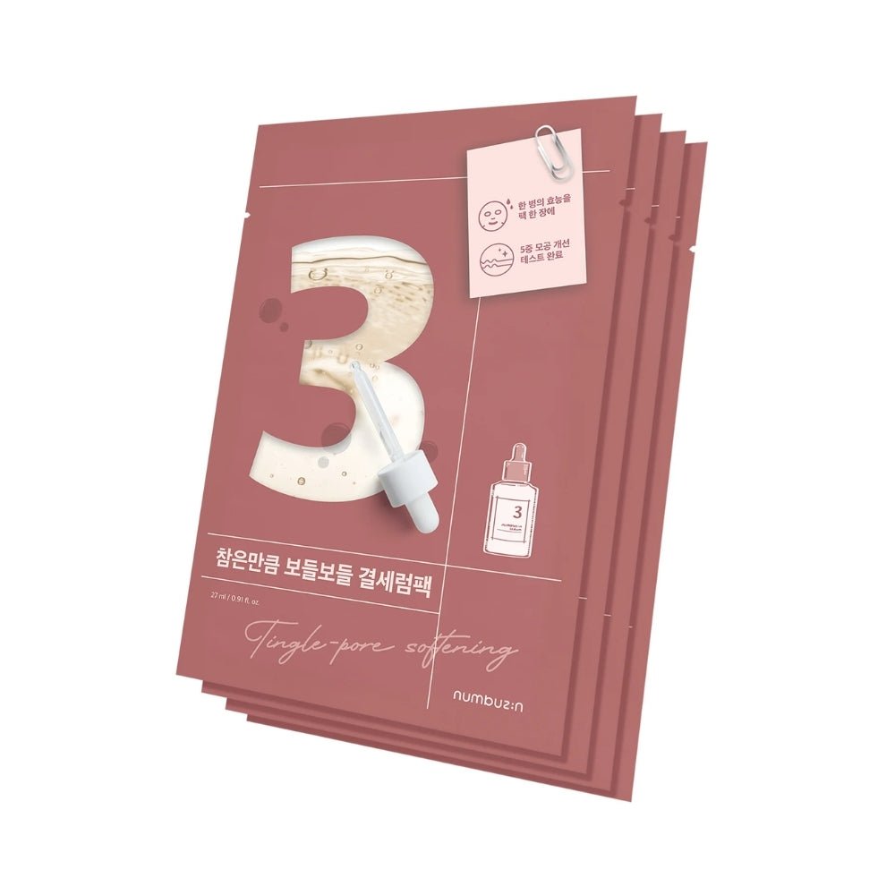 Numbuzin No.3 Tingle-Pore Softening Sheet Mask - Pack of 4 — Numbuzin