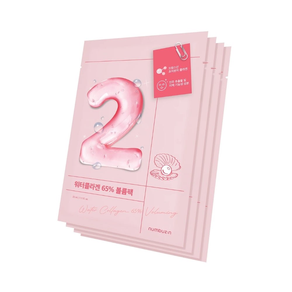 Numbuzin No.2 Water Collagen 65% Voluming Sheet Mask - Pack of 4 — Numbuzin