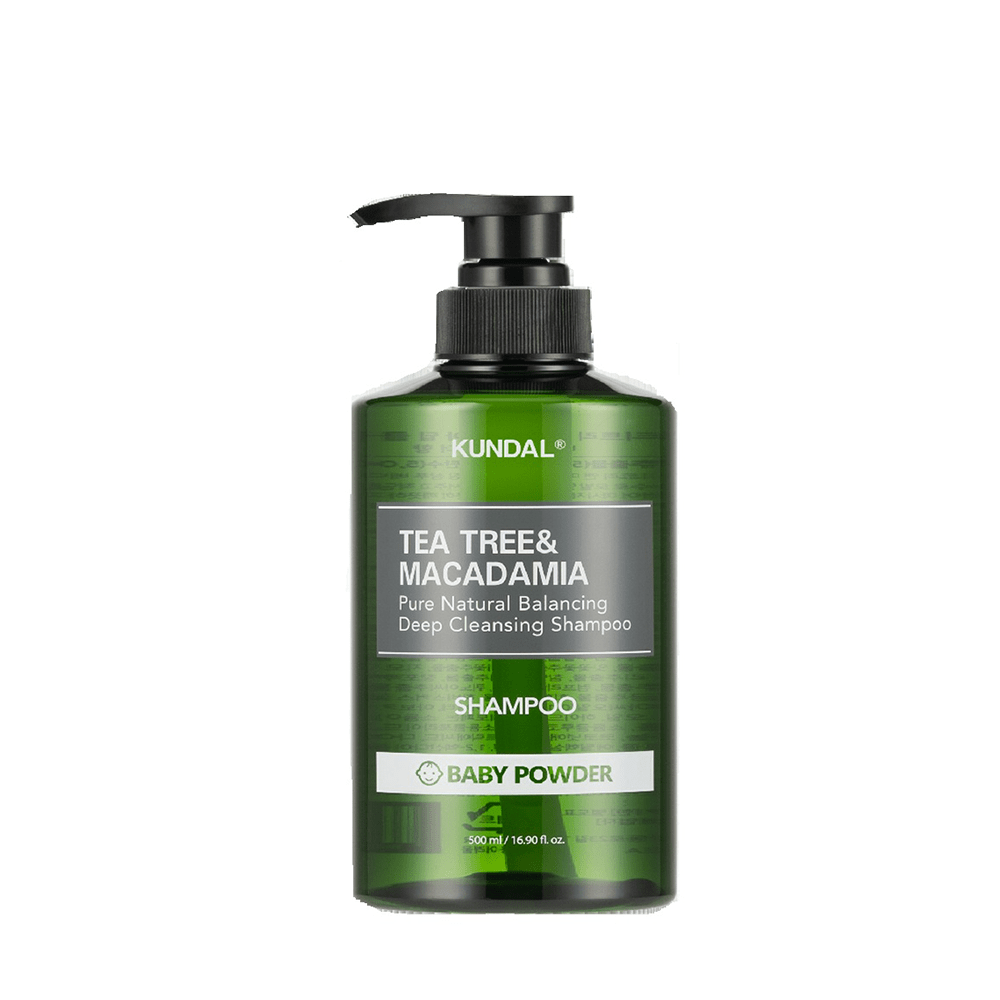 Kundal Tea Tree & Macadamia Deep Cleansing Ph Balanced Shampoo For Oily Scalp Baby Powder 500 ml — Kundal