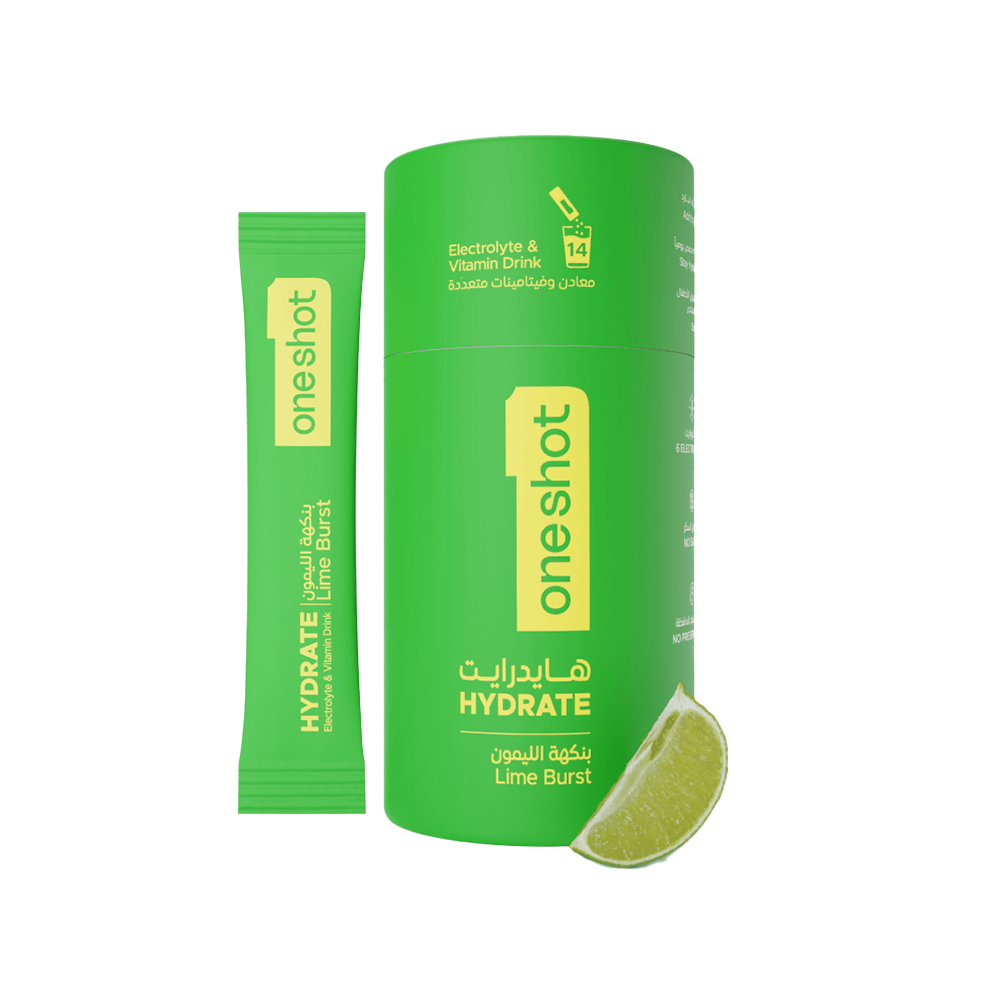 Oneshot Hydrate  Electrolyte & Vitamin Drink Mix  Lime Burst (14 Sticks) — Oneshot