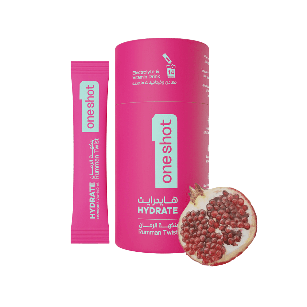 Oneshot Hydrate Electrolyte & Vitamin Drink Mix Rumman (Pomegranate) Twist (14 Sticks) — Oneshot