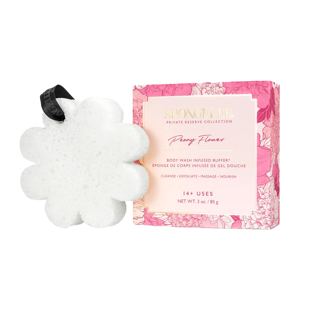 Spongelle Private Reserve Peony Flower Body Wash Infused Buffer 85 g (14+Uses) — Spongelle