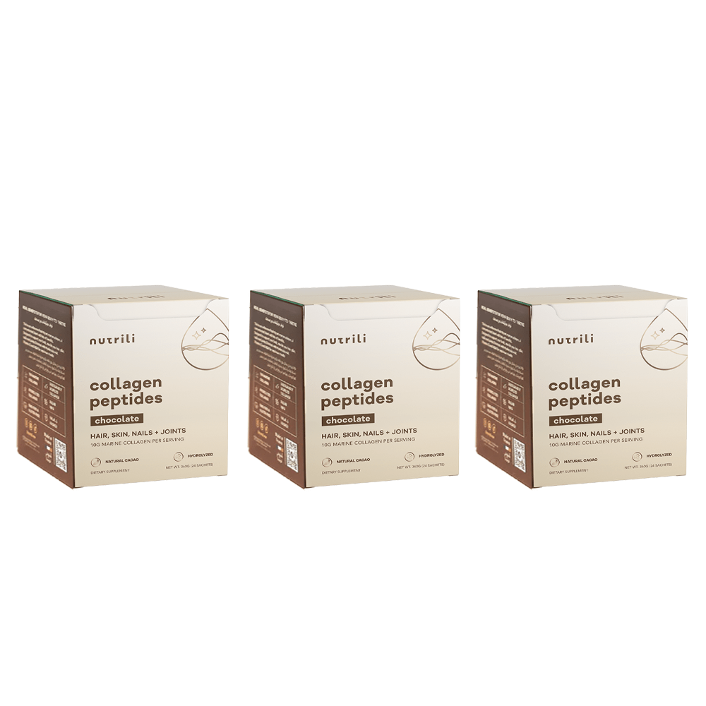 Nutrili Marine Collagen Peptides 24 servings Chocolate 3 Pack Set — Nutrili
