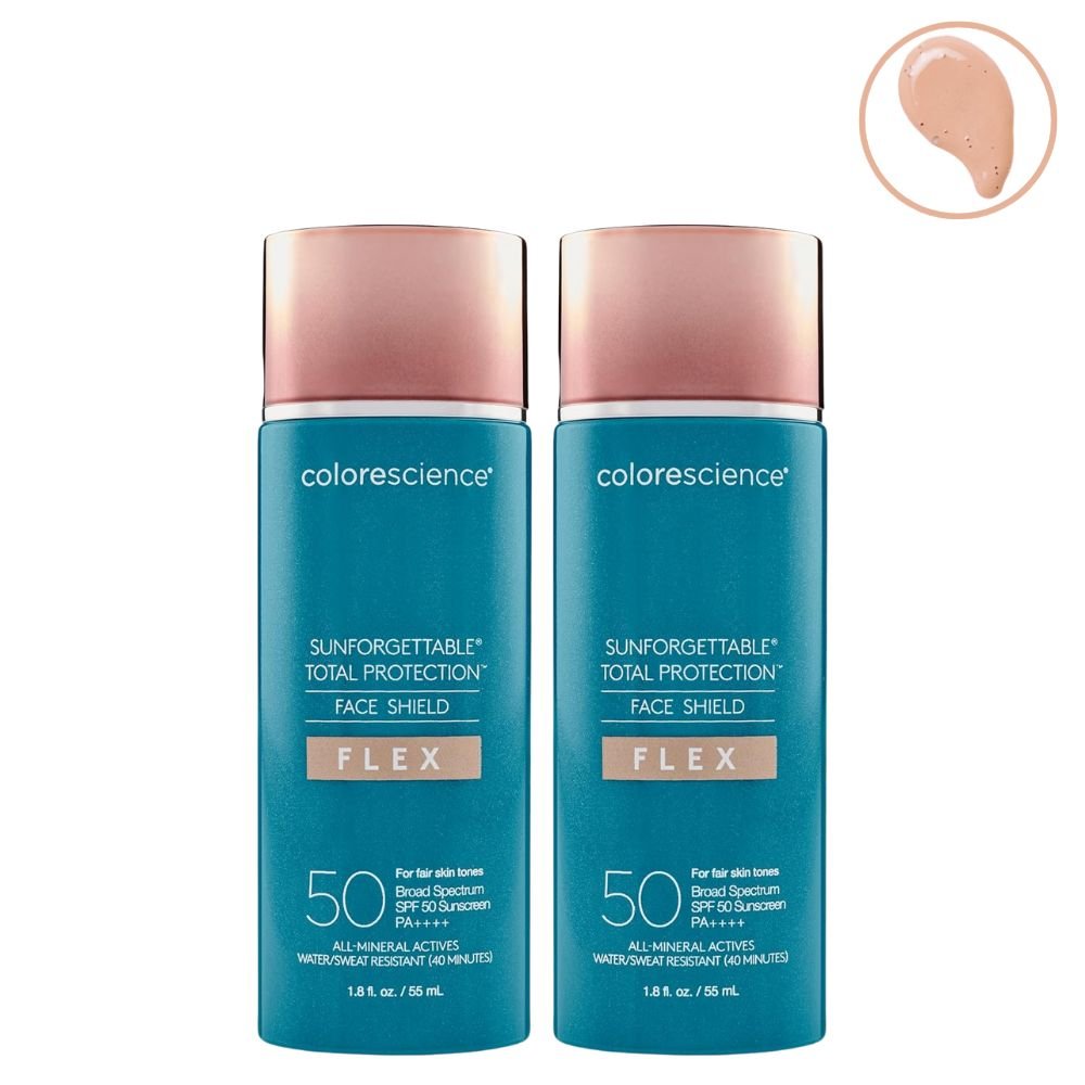 Colorescience Sunforgettable Total Protection Face Shield Flex SPF 50 Fair 55ml 2 Pack Set — Colorescience