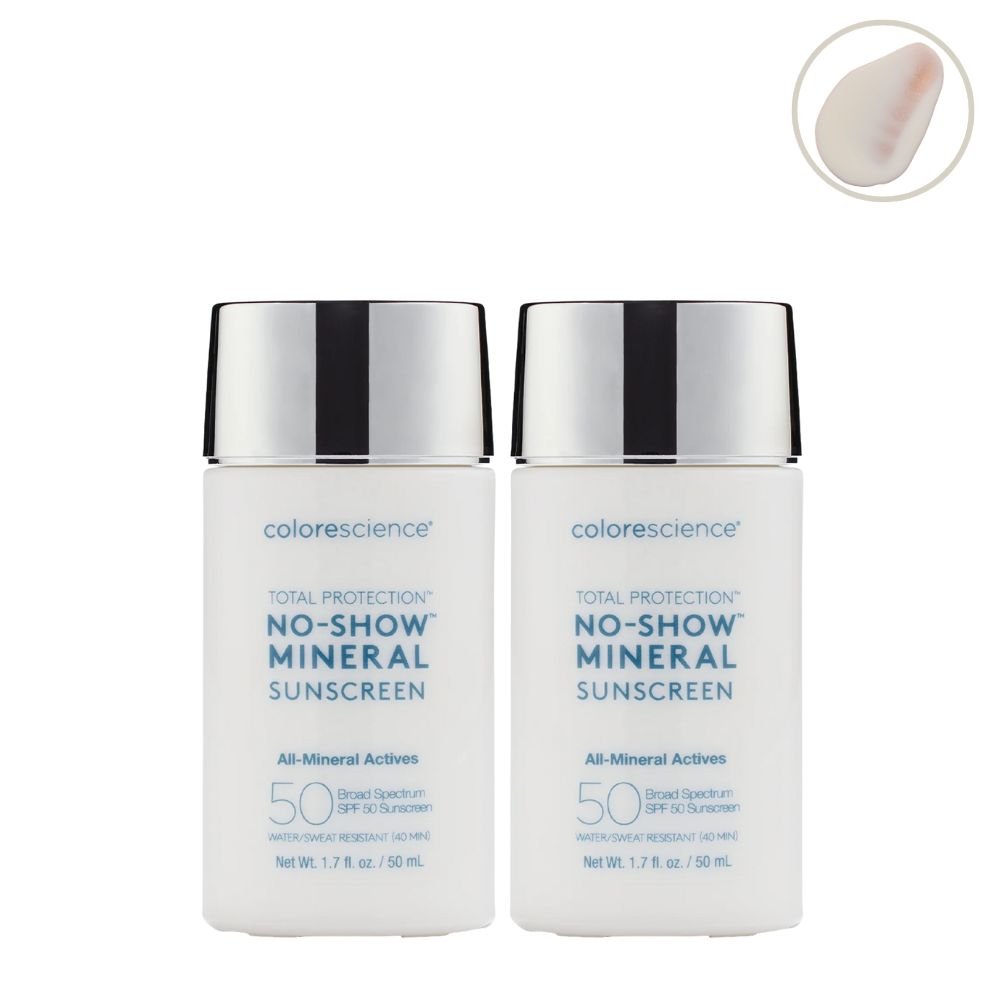 Colorescience Total Protection No Show Mineral Sunscreen SPF 50 50ml 2 Pack Set — Colorescience