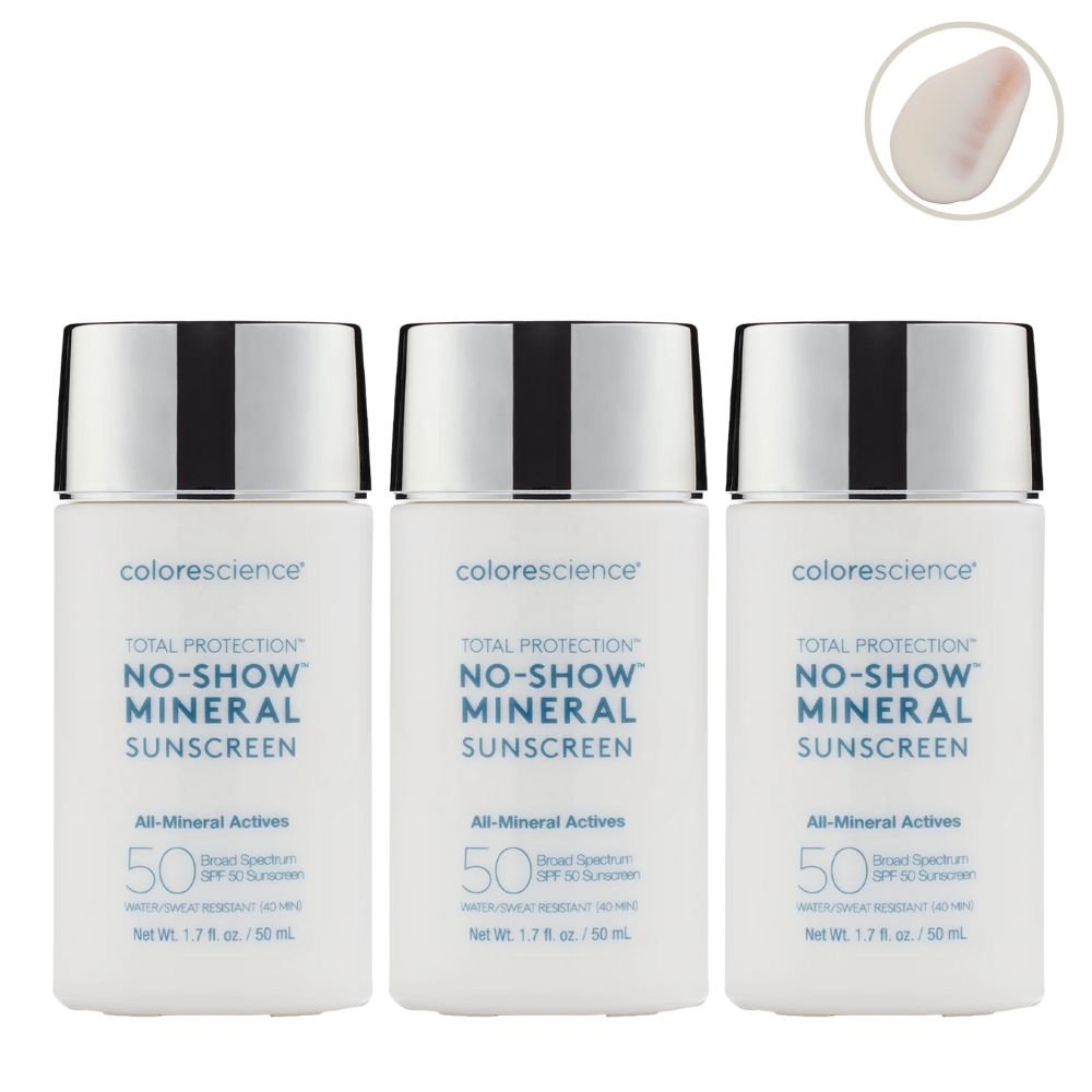 Colorescience Total Protection No Show Mineral Sunscreen SPF 50 50ml 3 Pack Set — Colorescience