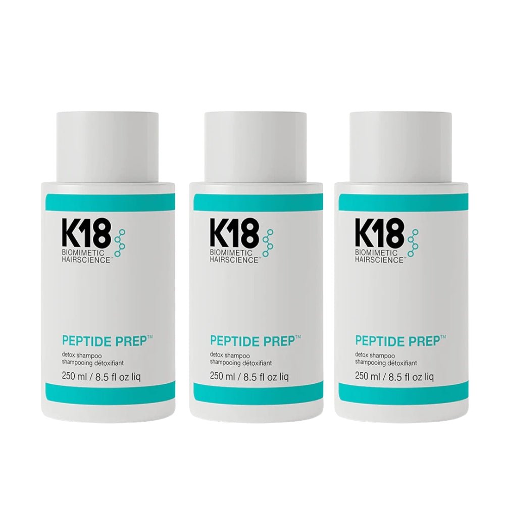 K18 PEPTIDE PREP Detox Shampoo 250ml 3 Pack Set — K18