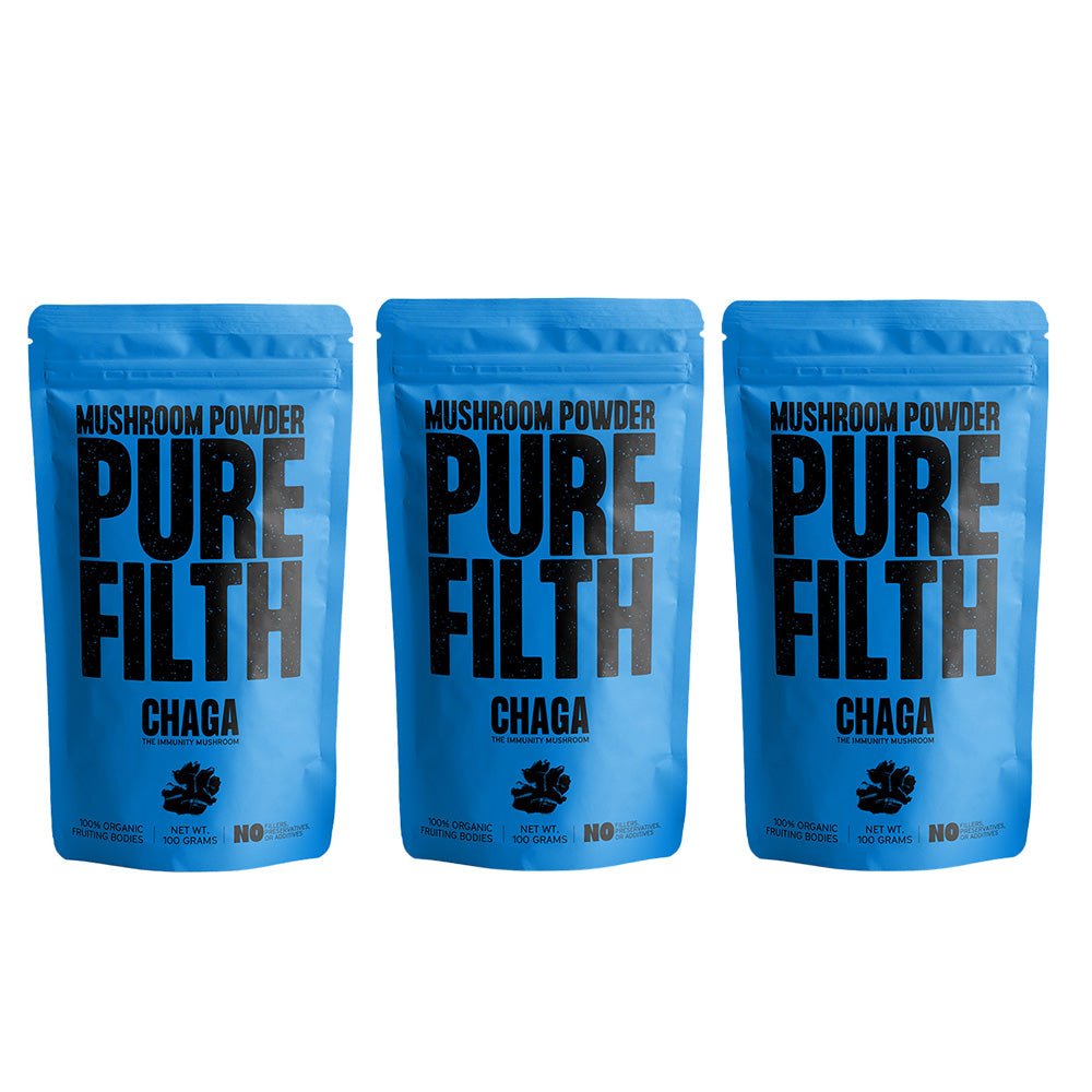 Pure Filth Chaga Mushroom Extract Powder 100g 3 Pack Set — Pure Filth