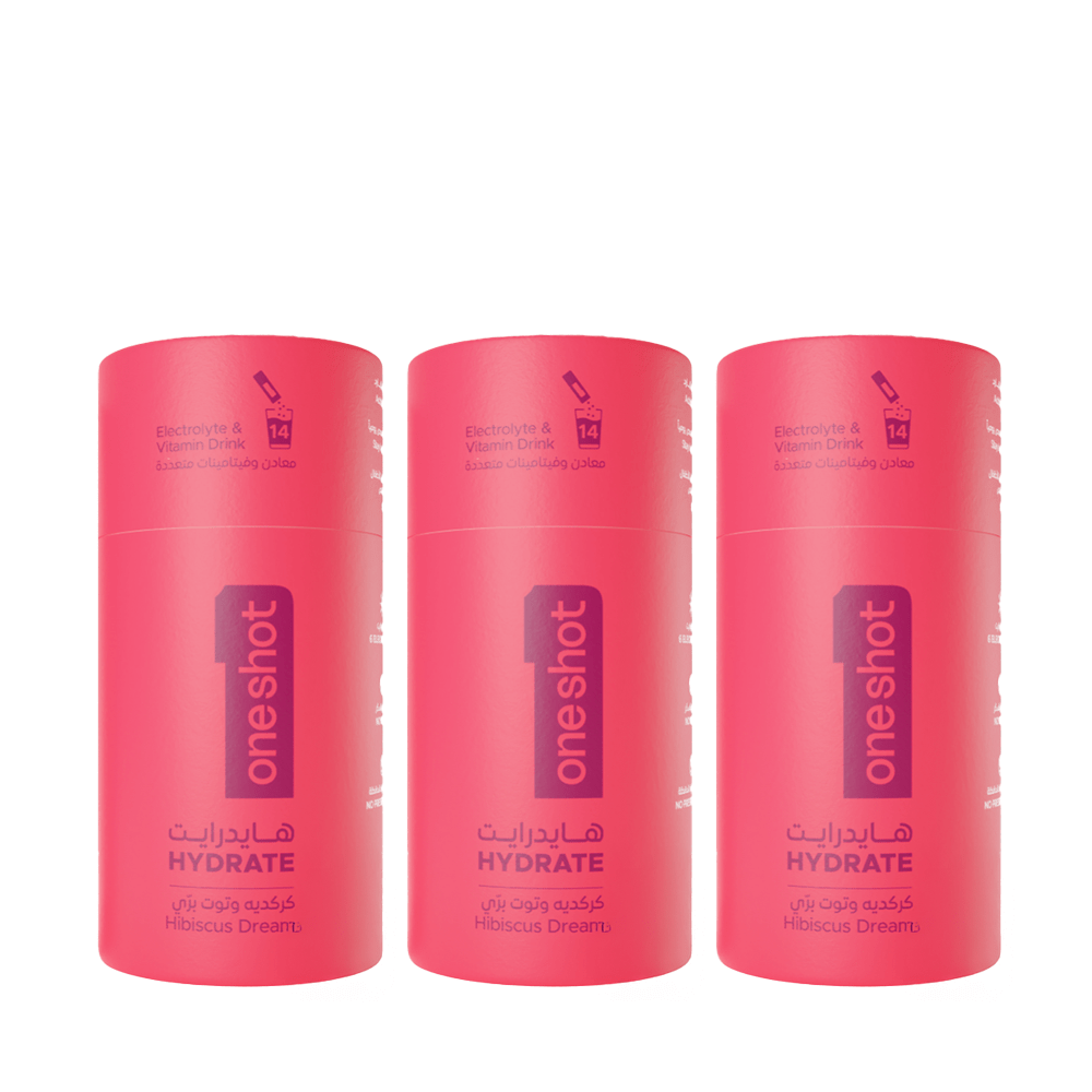 Oneshot Hydrate Electrolyte & Vitamin Drink Mix Hibiscus Dream 3 Pack Set — Oneshot