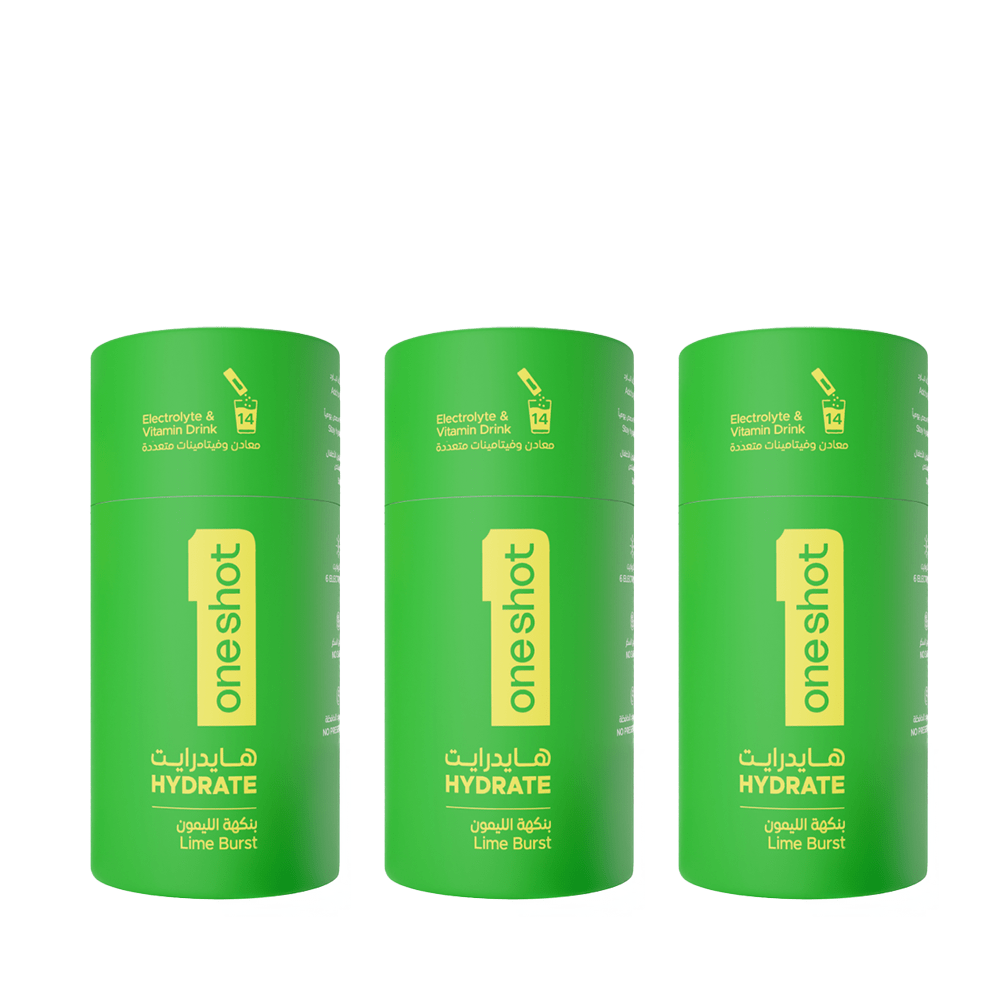 Oneshot Hydrate Electrolyte & Vitamin Drink Mix Lime Burst 3 Pack Set — Oneshot
