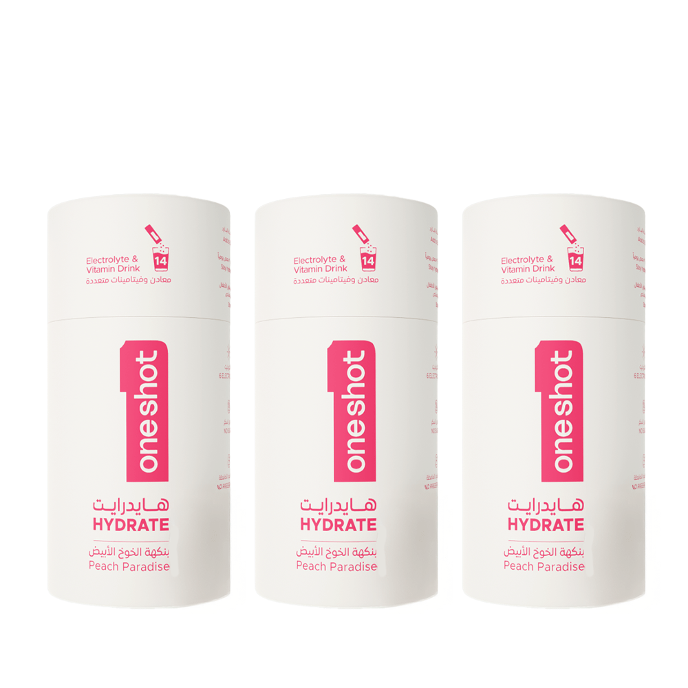 Oneshot Hydrate Electrolyte & Vitamin Drink Mix White Peach 3 Pack Set — Oneshot