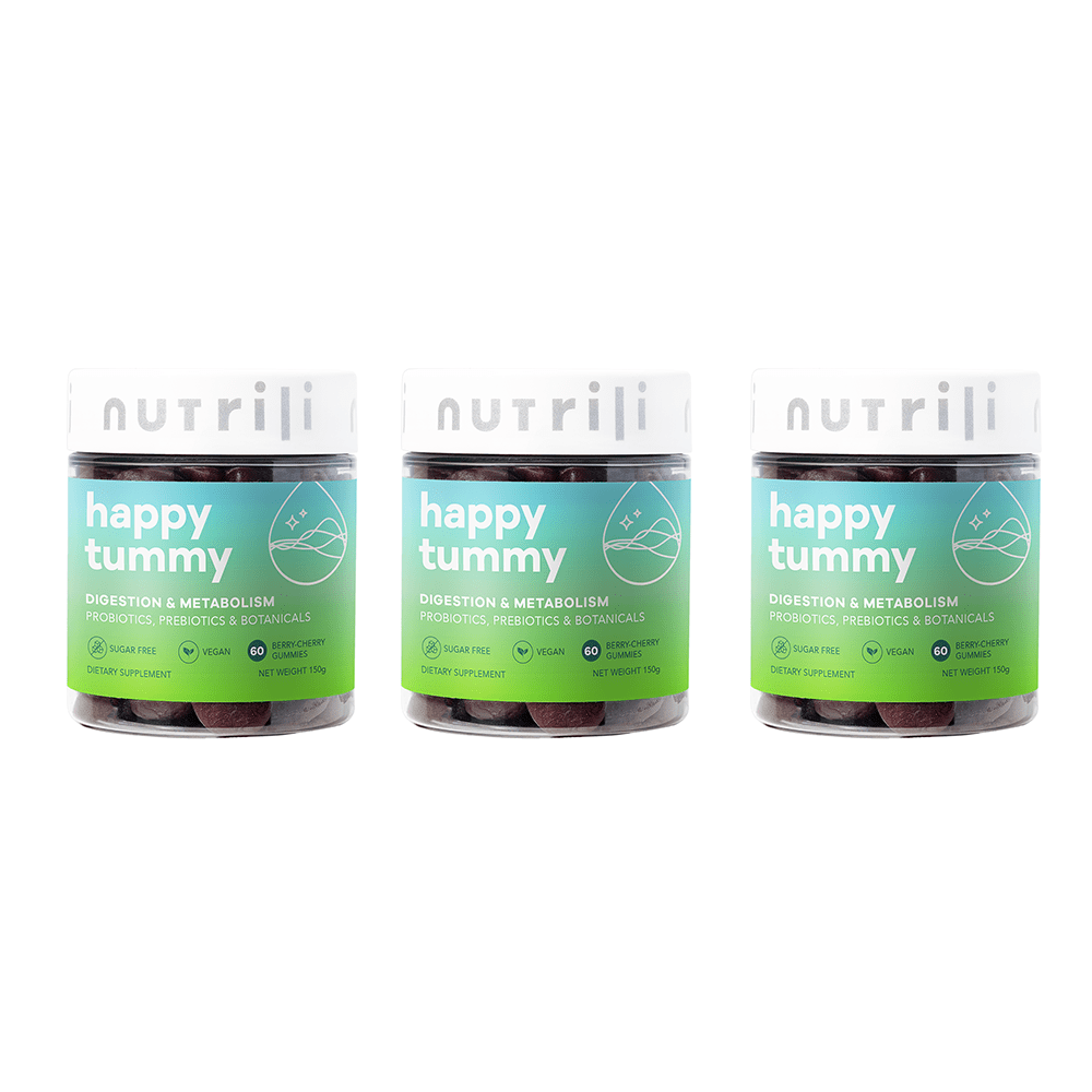 Nutrili Happy Tummy 60 Sugar Free Gummies Probiotics 3 Pack Set — Nutrili