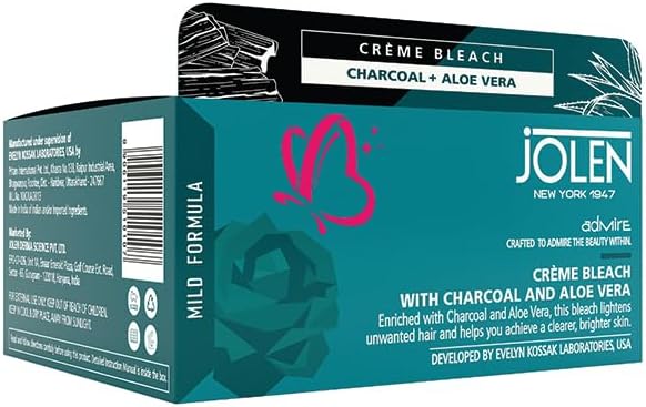 Jolen New York Creme Bleach with Charcoal and Aloe Vera, 40gm — JOLEN